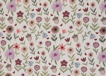 Preview: Embroidery Flowers Swafing Sweatstoff French Terry Blumenstoff by Christiane Zielinski 50 cm Preview: Embroidery Flowers Swafing Sweatstoff French Terry Blumenstoff by Christiane Zielinski 50 cm